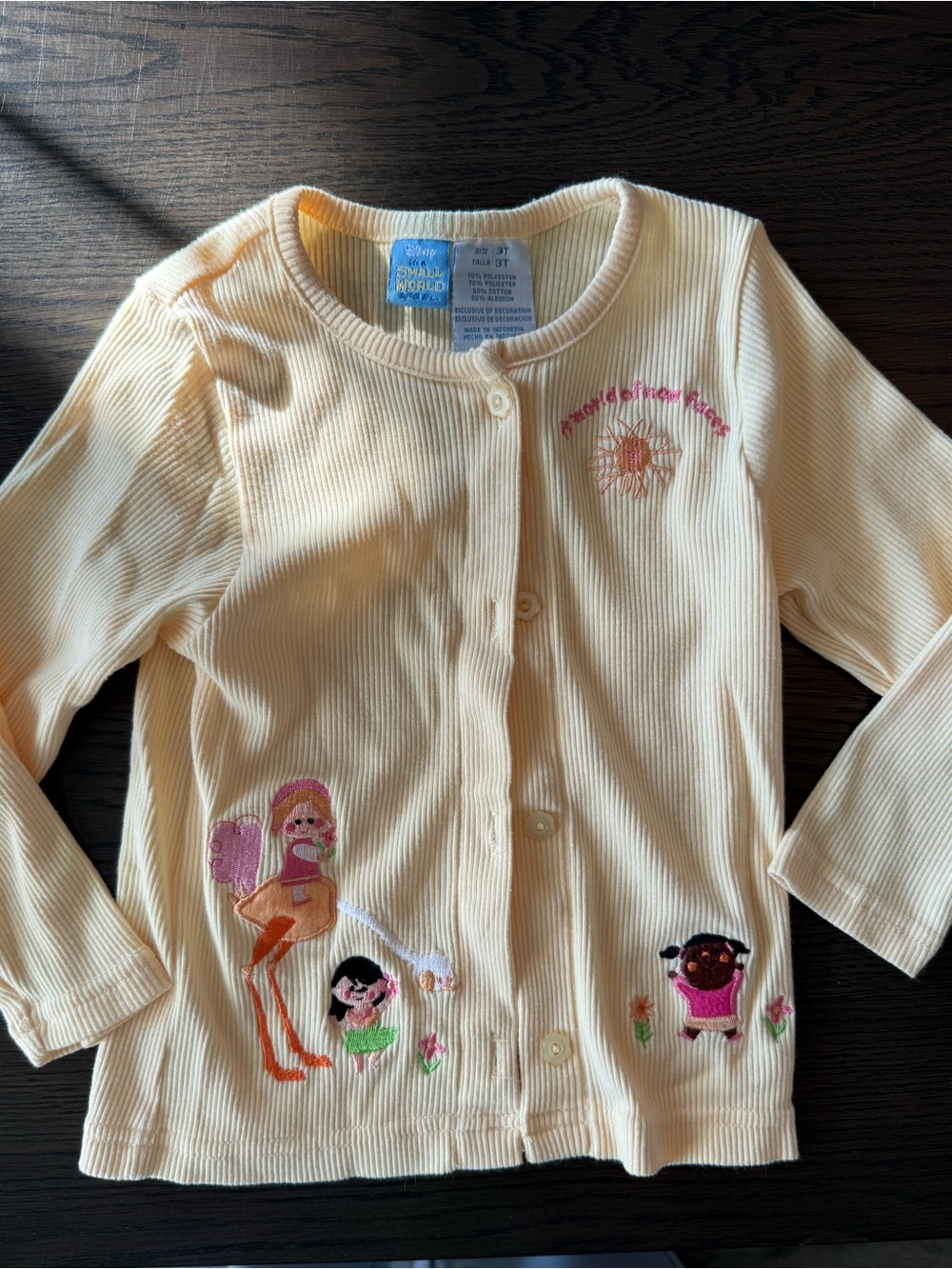 Rare vintage it’s a small world Disney cardigan